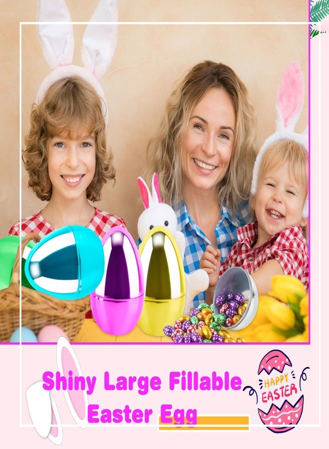 Haconba بيض عيد الفصح المعدني الكبير من هاكونبا، مقاس 6 بوصات، بيض بلاستيكي لامع ملون قابل للتعبئة، مناسب للعبة البحث عن البيض وحفلات عيد الفصح، 6 ألوان (6) - Image 4